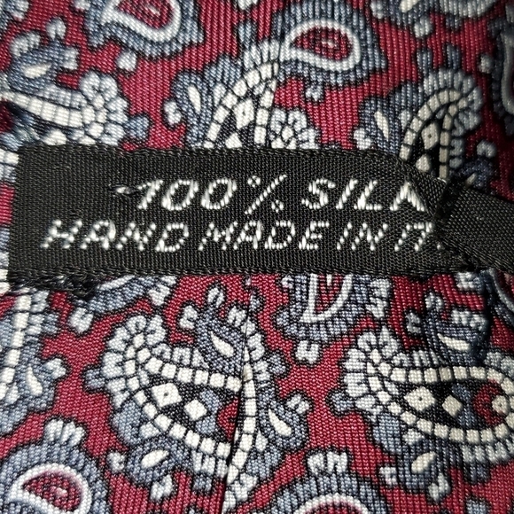 RICHARD STEVENA RED TIE WITH PAISLEY PRINT NEW - Picture 5 of 8